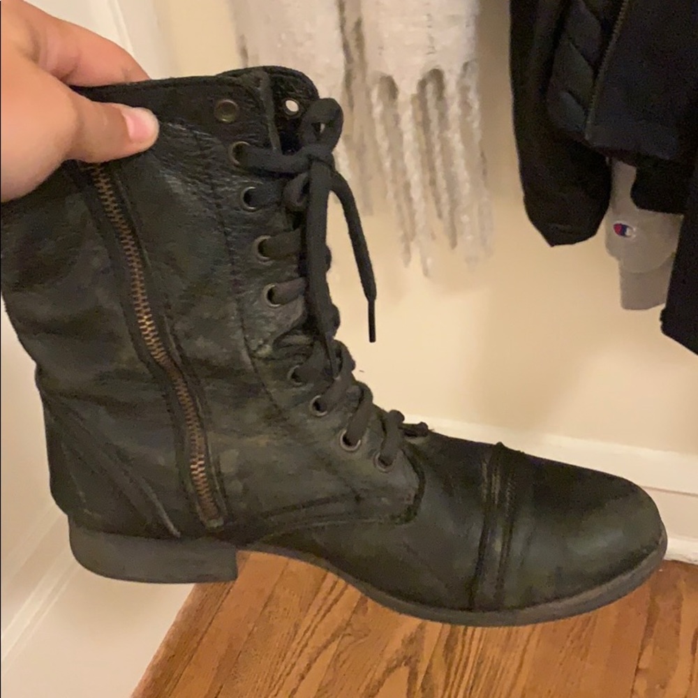 Steve Madden Black Combat Boots